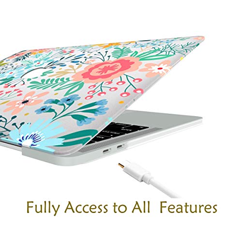 MacBook Case Flower Laptop Case Plastic Hard Shell for MacBook Air 11.6-inch Model A1465/A1370 with Keyboard Skin Cover and Screen Protector - Thumbnail 3