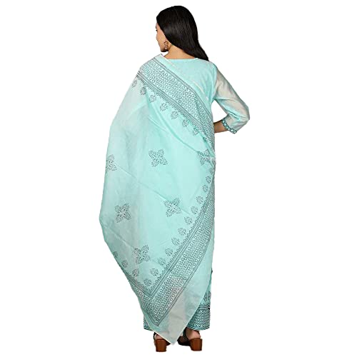 Image of Kashish by Shoppers Stop Embroidered Round-Neck Viscose Blend Womens Ethnic Set