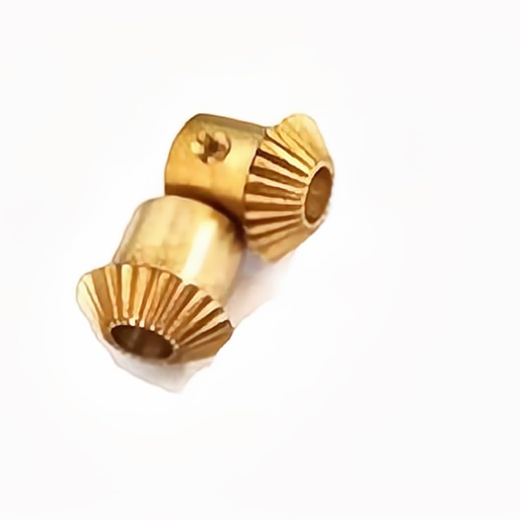 Ritzel, 2-teilig, 0,8 M, 15 Zähne, Mini-Kegelrad, 0,8 Modul, 15 Zähne, Ritzel, Stahl, Kupfer, Kegelrad, 1:1, Kegelrad, Winkelgetriebe, Bohrung, Welle(Copper,Bore 4mm)