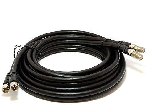 K M Electronics® Twin Satellite Sky HD Extension Twin Shotgun RG6 Cable Lead Coupler Black 5M