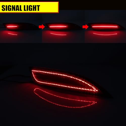 Image of for 2015 2016 2017 2018 Ford Focus Hatchback Rear Fog Bumper Reflector Brake Tail Sequential Turn Signal Lights Smoked Lens LED Lamp FO1185110, FO1184110