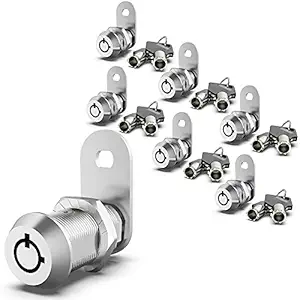 inBovoga 6 Pack Upgraded Cam Lock RV Storage Locks, Keyed Alike 5/8 Inch Cabinet Locks for RV Storage Door Tool Box Drawers, Secure Door Files and Drawers Locks, Zinc Alloy