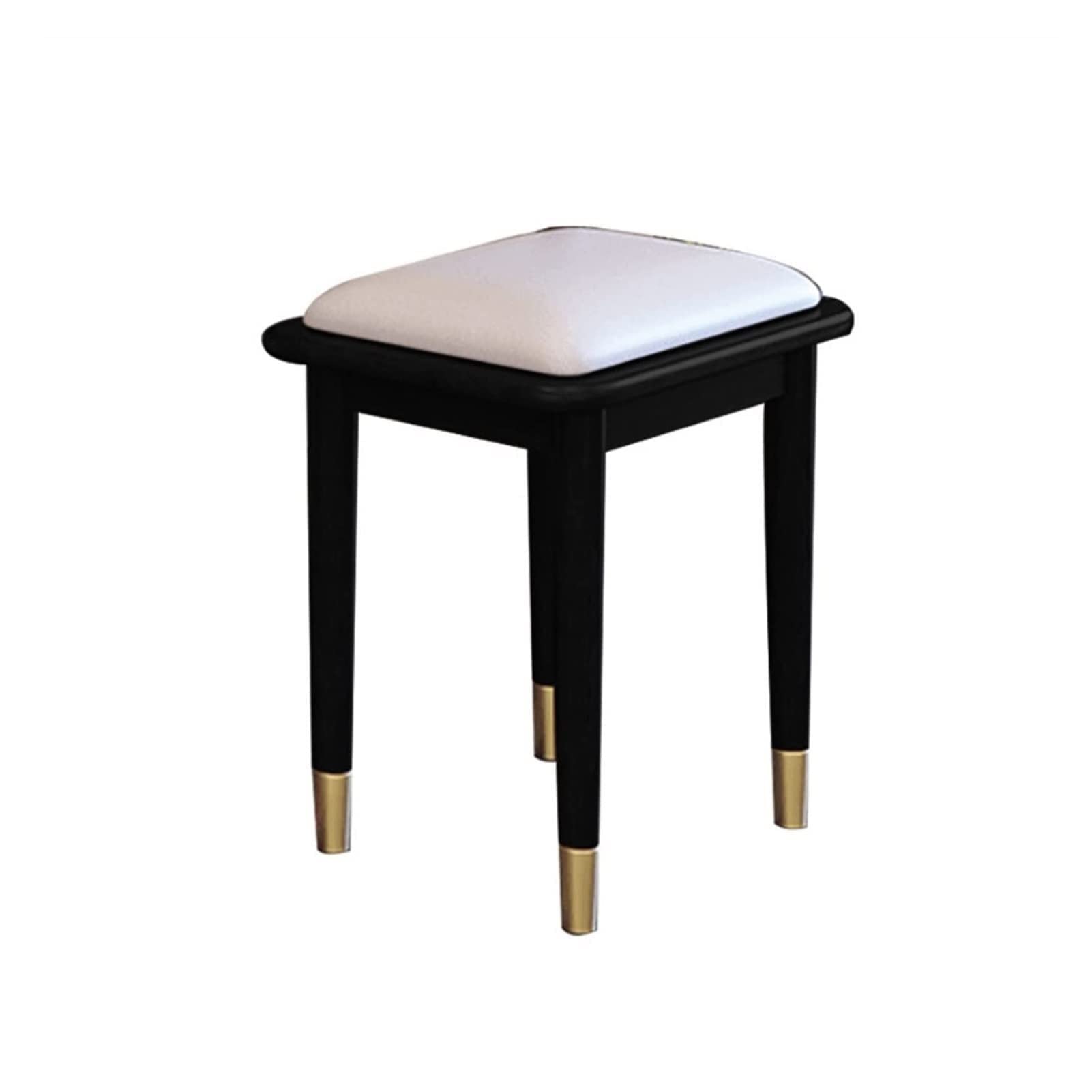 Reposapiés de cuero negro de 38x28x45 cm para bancos de tocador