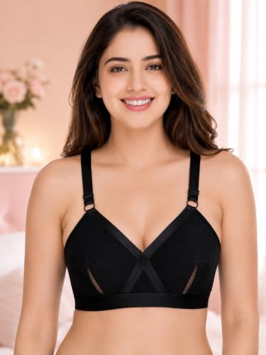 Image of SONA Women's Perfecto Full Coverage Non-Padded Plus Size Cross Belt Cotton Bra
