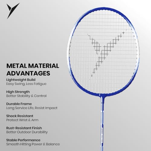 Image of Jaspo Proxcel-1102 Badminton Kit | Lightweight Metal Badminton Rackets with Shuttlecocks | Balanced Frame | Comfortable Grip for Powerful Smashes | Ideal for Beginners, Kids & Teens