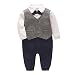 Fairy Baby Baby Boy's One Piece Long Sleeve Gentleman Formal Outfit (0-3Months, Silver Grey)