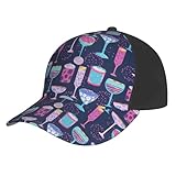 Gorra de béisbol para mujer y hombre, copas de vino y cócteles, elegante sombrero ajustable para papá, gorra de béisbol, gorra de camionero, para mujeres y hombres