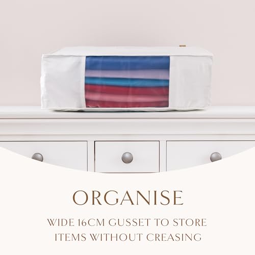 Hayden Hill Luxury Organic Cotton Sweater & Blanket Storage Bag - 20" Fits 9 Cashmere Sweaters or 2 Blankets - Moth Proof Garment Bag - Clothes Organiser With Zipper - Certified Carbon Neutral - 6