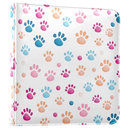 Álbum de fotos autoadhesivo scrapbook DIY con diseño de patas coloridas, encuadernación de 3 anillos, 40 páginas, tamaño 8x10 para recuerdos miniatura 1