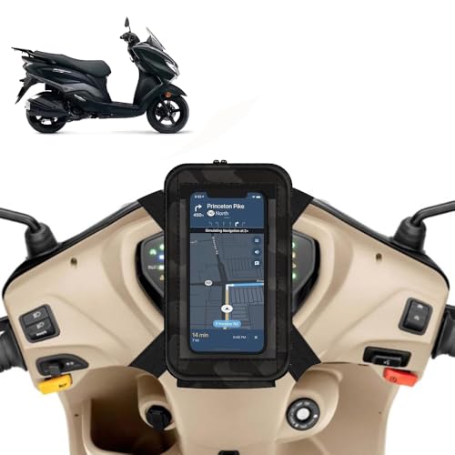 Image of Universal Mobile Holder /Stand /Mount Pouch for Scooters Scooty for Burgman Electric (Black