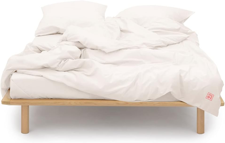 AIZOME Duvet Cover Set Made from 100% GOTS Organic Cotton, Non-Toxic Plant-Dyed No PFAS Synthetic Free No Petrochemicals Breathable Hypoallergenic for Sensitive Skin, 4-Piece (Rosé Rubia, Queen)