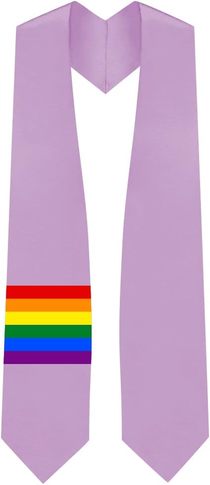 LGBTQ+ Gay Pride Graduation Stole - Fits All Body Types - 2 Colors - Perfect Graduation Sash Made with Premium Quality