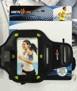 KineticWave LED Sports Armband for Running for iPhone4/iPhone5/iPhone 6/iPhone 6 Plus, iPod Nano, Samsung Galaxy Note 3/Note 4, Samsung Galaxy S3/S4/S5 (Black) TM