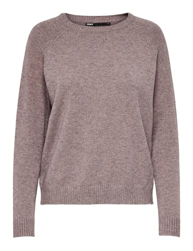 ONLY Damen Pullover Strickpullover ONLRICA Life 15204279, Rose Brown/Detail:w. Melange ,S