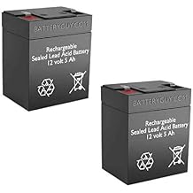 BatteryGuy Ergostand Replacement 12V 5Ah SLA Batteries Brand Equivalent Rechargeable - Qty of 2