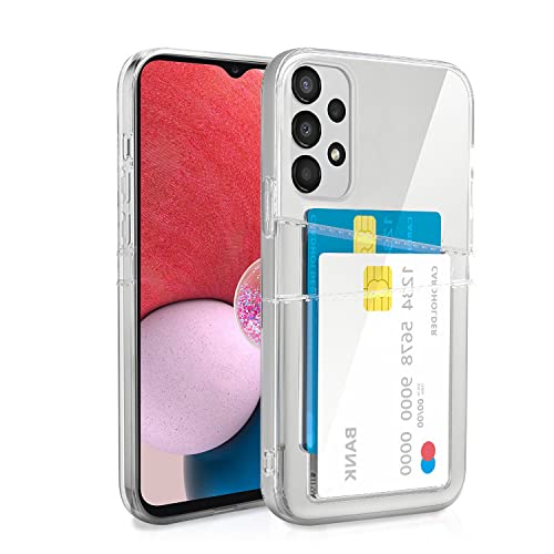 XIMIZU for Samsung Galaxy A13 5G Case [ with 2 Card Holder ] Clear Soft TPU Anti-Yellow Shockproof Protective Phone Cover with 2 Card Slot Wallet Case for Samsung Galaxy A13 5G