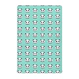 Sábanas para cuna de Kinderbett mit Panda-Cartoon-Motiv, neutral, 132 x 71 cm, Türkis