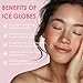 Ice Globes Facial Cooling Tools, Cryo Beauty Balls with Anti-Slip Handle for Face, Eyes & Neck, Soothing Cold Massage Tool for Relaxing & Refreshing Skincare Routine, Glitter Pink