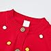 Kids Knit Cardigan Sweater with Colorful Pompom Cute Warm Long Sleeve Button Down Knitwear Jacket (Red, 18-24 Months)