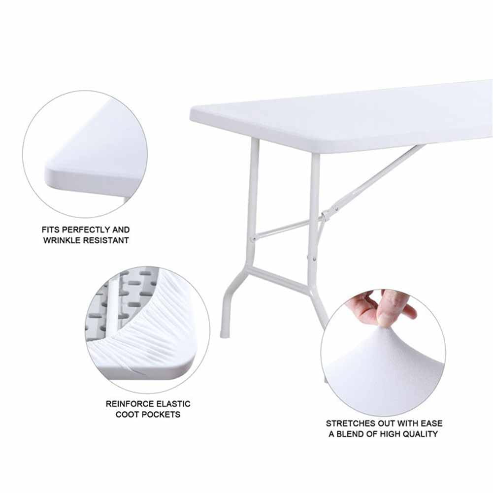 Tovaglia elastica in spandex 6 FT (183 x 76 cm) bianco per esterni