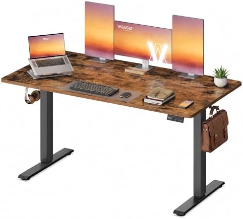 VASAGLE Electric Standing Desk, Height Adjustable, 55.1 x 27.6 In...
