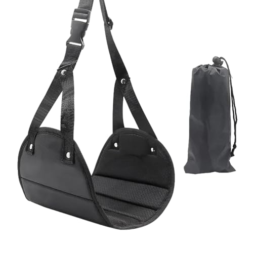 旅行フットレスト - 飛行機のフットハンモック|飛行機のフットレストは、旅行用の調整可能なフットハンモック|オフィス、電車、屋外使用のためのポータブルフットハンギングサポート