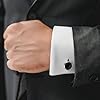Ouligay Mens Black Cufflinks For Men Cuff Links Groom Classic Shirt CuffLinks for Men Wedding Cuff Links for Father Husband Boyfriend #1