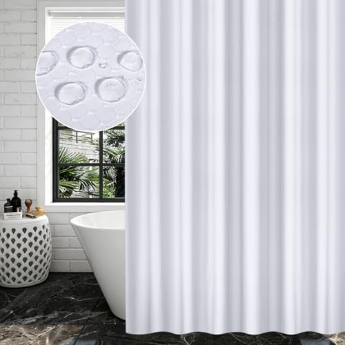 Poids de rideau de douche lesté imperméable polyester blanc 240x200 cm - 3