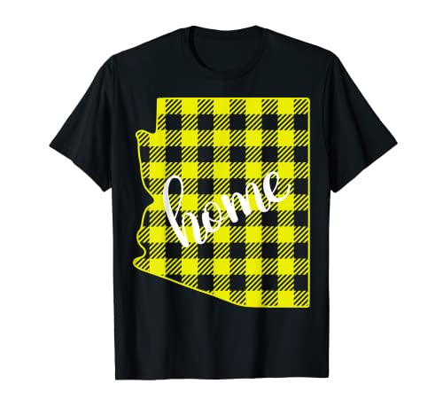 Arizona Buffalo Plaid Home State Country - Cuadros amarillos Camiseta