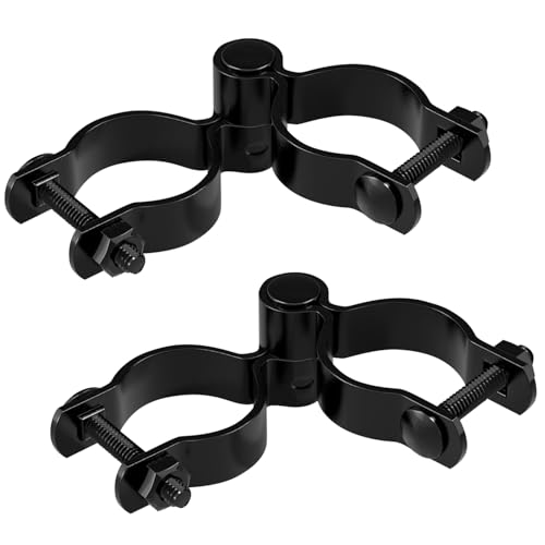 Image of VIVIDA 1-5 /8 inch Chain Link Gate Hinge Kit, Black Fence Pipe Gate Hinge, 2 Set