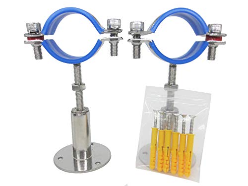 Stainless Steel Wall Mount Ceiling Mount Pipe Supports, Adjustable Pipe Bracket Clamp Pipe Strap For Dia 1-1/2 Inch Pipe Tube, Set Of 2 #TOP2