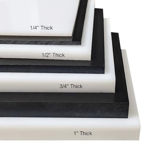 Image of High-Density Polyethylene (HDPE) Plastic Sheet 1 inch Thick 12 inch X 16 inch- Black HDPE Sheet,for Machining,for DIY,Heavy Duty Industry,Engineering,High-Density Polyethylene Plastic Block (Pack of 1)