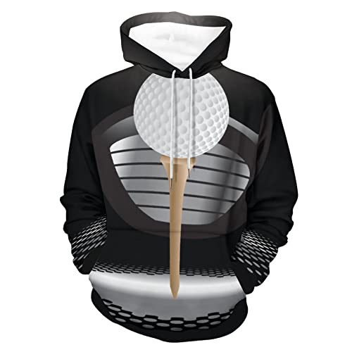 Hoodie balle de golf UMENG pour homme et femme sweat à capuche de sport gris en taille S