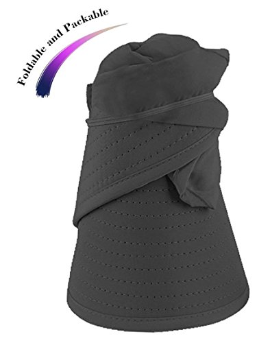 Hindawi Sun Hats For Women Wide Brim Sun Hat Uv Protection Visor Floppy Beach Packable Caps Grey #TOP5