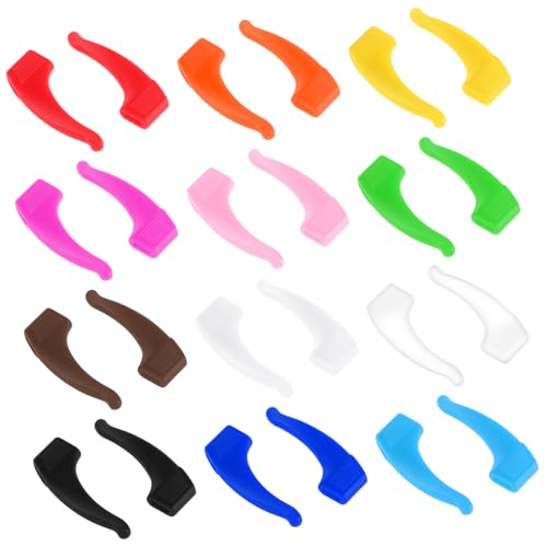 KOMBIUDA 12 Pair Silicone Glasses Anti-Slip Ear Hooks for Side Shields Nose Pad Temple Tip Lanyard Prevent Sliding