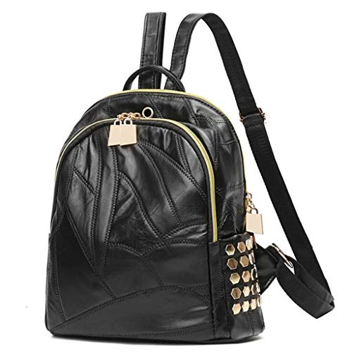 Sac à dos d'épaule en cuir avec finitions rivetées premium pour femmes élégantes
