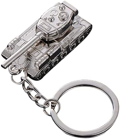 Tank Keychain for Men, Punk Tank Key Chain, Norse Viking Tank Key Ring, 3D Tank Keychains, Silver Tank Totem Keyring, Vintage Tank Keychain Accessories