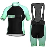 WOLFIRE WF Ropa Ciclismo Hombre, Traje Ciclismo Hombre, con 12D Gel Pad Bib Acolchado, Maillot Ciclismo Hombre Verano, Equipacion Ciclismo Hombre, Mallot y Culot MTB, Culotte Ciclismo Hombre
