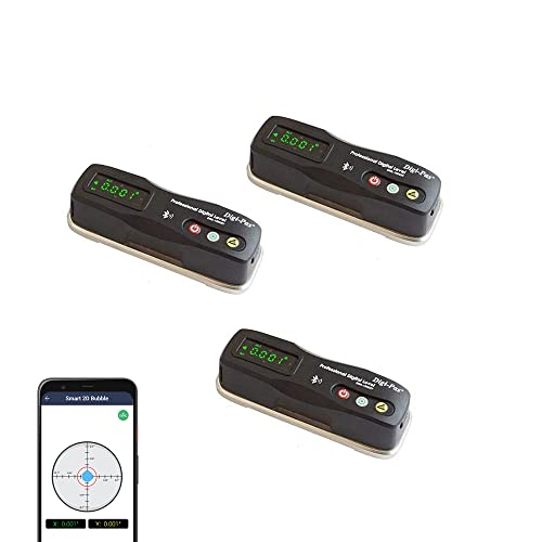 Digi-Pas 2-Axis Smart Master Precision Level DWL1500XY Bluetooth, 0.0002"/ft (0.02 mm/m or 4 sec) - 3 pack