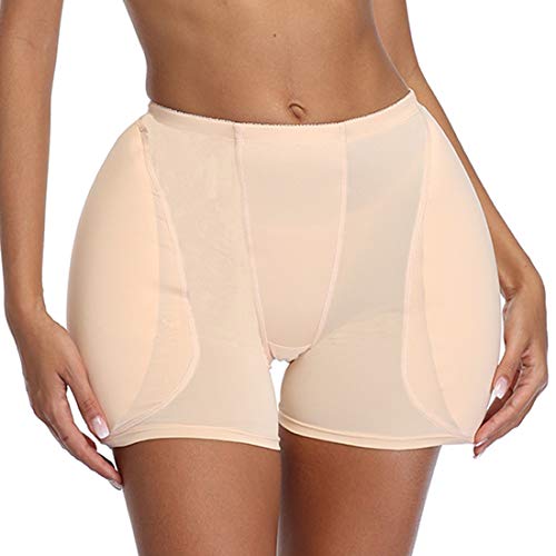 YUENA CARE Women Butt Hip Padded Underwear Hip Enhancer Crossdressing Panty with Foam Hip Pads Skin M