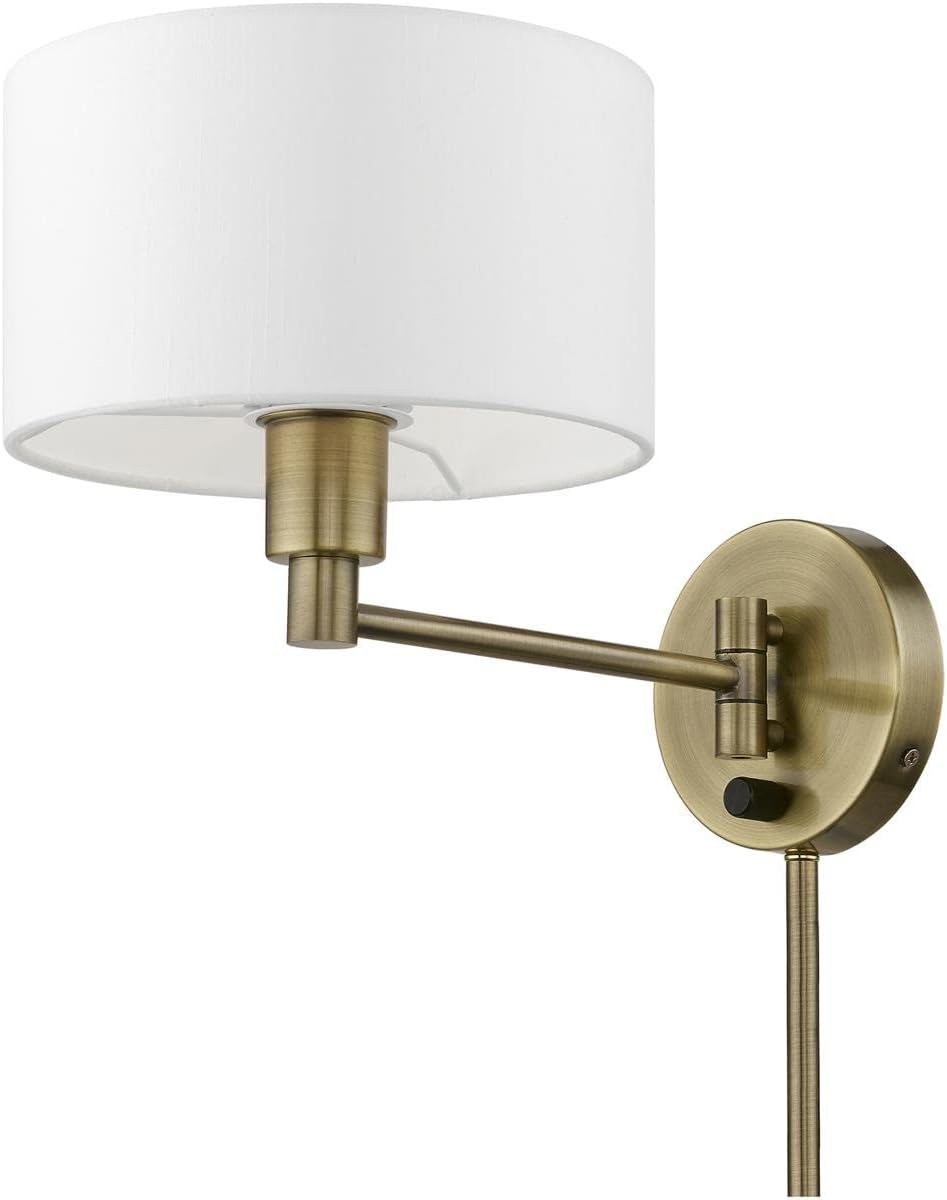 Livex Lighting 40080-01 1 Light Swing Arm Wall Lamp, Antique Brass