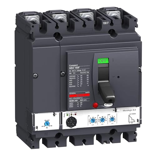 Disyuntor de caja moldeada LV429782 MCCB 40A 4p4d 36kA con Micrologic 2.2 2