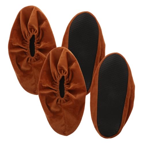 OHPHCALL 2pairs Non-Slip Shoe Covers for Bowling Men's Shoe Protectors Reusable Washable Soft Indoor Outdoor