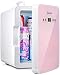 AstroAI Mini Kühlschrank, 6 Liter Fridge mit Temperaturregelung, AC/12V(220V) DC Tragbarer thermoelektrischer Kühler und Wärmer für Schlafzimmer, Kosmetik, Muttermilch, Haushalt & Reisen, Rosa