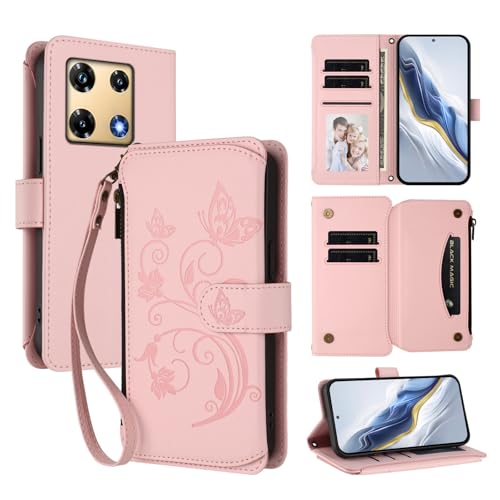Cover Compatibile con Infinix Note 30 Pro 4G X67BB con Note 30 Pro 4G Cordinoã€5 Portacarteã€ã€Portafoglio a cernieraã€ã€Chiusura magnetica〠Stand Flip Custodia Pink