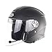 HZIH Casco Moto Jet con Bluetooth Integrato,ECE Omologato 3/4 Casco Moto Aperto con Visiera per Donna e Uomo Casco Moto Aperto per Mofa Scooter Crash Chopper Cruiser Racing Casco A,XXL=61~62cm