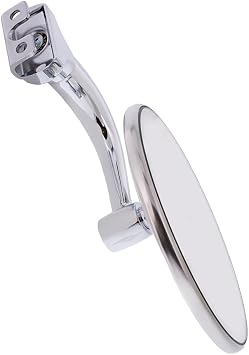 United Pacific C5001-1 Polished Stainless Steel 3 Curved Arm Peep Mirror, Flat Mirror, Chrome Plated, Easy Install ONE Mirror