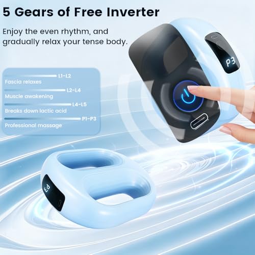 Placa vibratoria eléctrica, anillo multifuncional para fascia con correa ajustable, 2 modos y 8 intensidades, masajeador abdominal para grasa abdominal, atletas y todos los usuarios, ideal como regalo (azul) miniatura 3