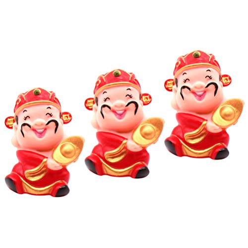 3 peças Estilo Chinês Deus da Riqueza Cenário Assado Decoração de Bolo de Sobremesa Adorável Cobertu