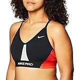 medium support Nike CZ7186-010 INDY PRO CLN Bra Sports Bra Womens Black/White/Chile red/(metallic Silver) L